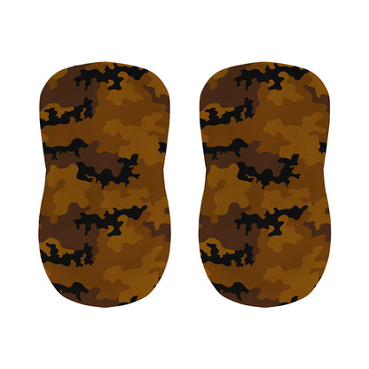 Dark Brown Camouflage Print Bar Stool Covers
