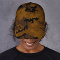 Dark Brown Camouflage Print Baseball Cap