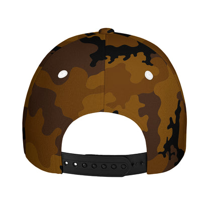 Dark Brown Camouflage Print Baseball Cap