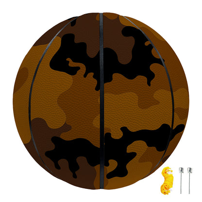 Dark Brown Camouflage Print Basketball
