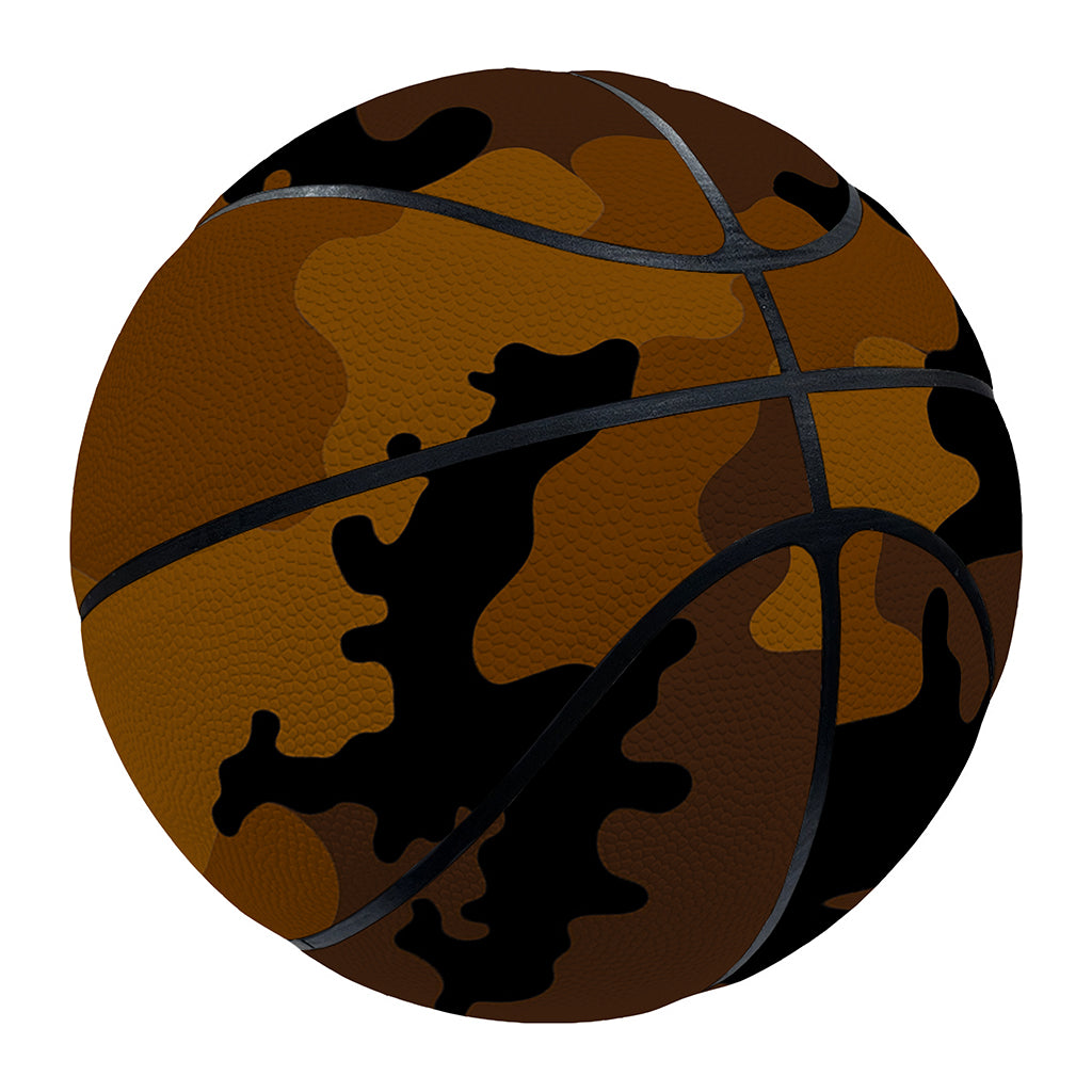 Dark Brown Camouflage Print Basketball
