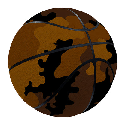 Dark Brown Camouflage Print Basketball