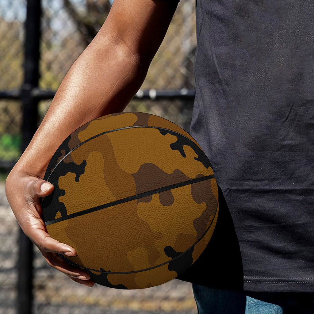 Dark Brown Camouflage Print Basketball