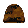 Dark Brown Camouflage Print Beanie