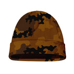 Dark Brown Camouflage Print Beanie