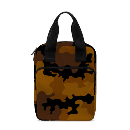 Dark Brown Camouflage Print Bible Tote Bag