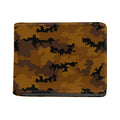 Dark Brown Camouflage Print Bifold Wallet
