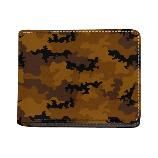 Dark Brown Camouflage Print Bifold Wallet