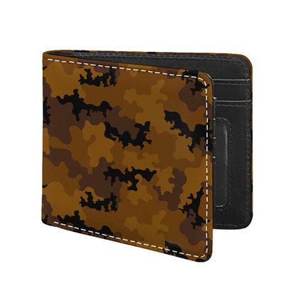 Dark Brown Camouflage Print Bifold Wallet