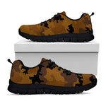 Dark Brown Camouflage Print Black Running Shoes