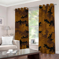 Dark Brown Camouflage Print Dimout Grommet Curtains