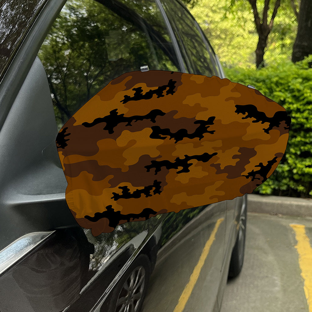 Dark Brown Camouflage Print Car Side Mirror Covers