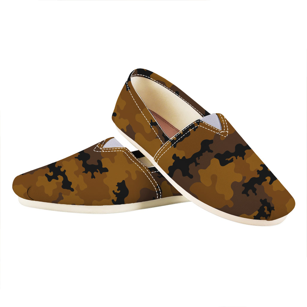 Dark Brown Camouflage Print Casual Shoes