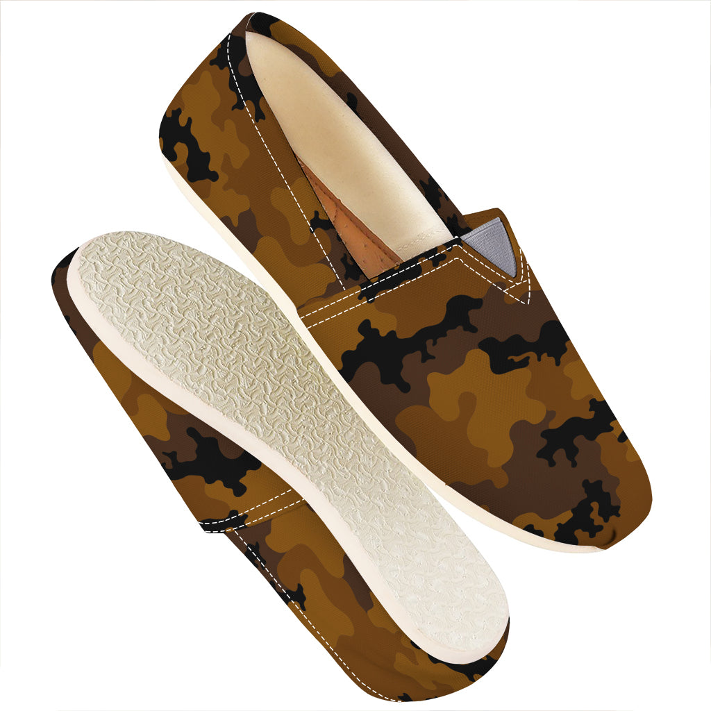 Dark Brown Camouflage Print Casual Shoes