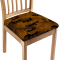 Dark Brown Camouflage Print Chair Cushion Cover
