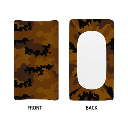 Dark Brown Camouflage Print Changing Pad Cover