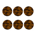 Dark Brown Camouflage Print Coaster Set
