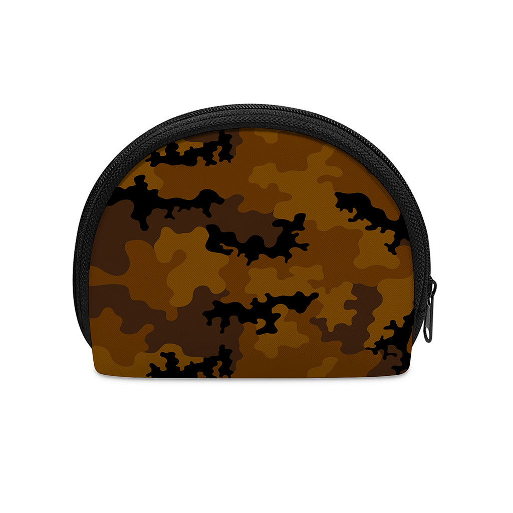 Dark Brown Camouflage Print Coin Purse
