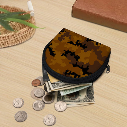 Dark Brown Camouflage Print Coin Purse