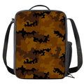 Dark Brown Camouflage Print Crossbody Lunch Bag