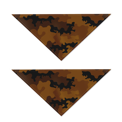 Dark Brown Camouflage Print Dog Bandana