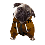 Dark Brown Camouflage Print Dog Zip Up Hoodie