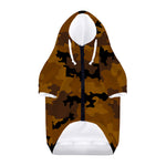 Dark Brown Camouflage Print Dog Zip Up Hoodie