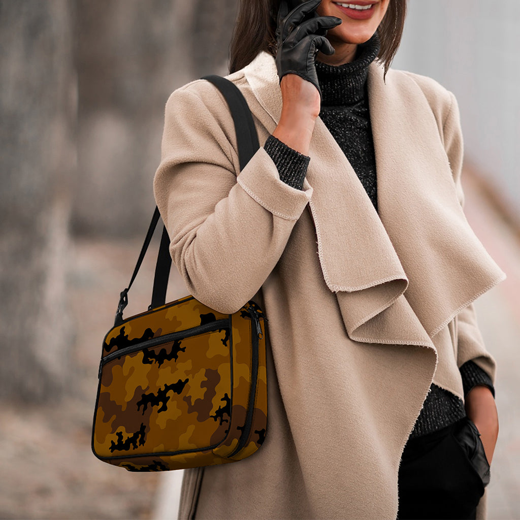 Dark Brown Camouflage Print Double Strap Bible Bag