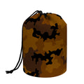Dark Brown Camouflage Print Drawstring Makeup Bag