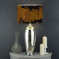 Dark Brown Camouflage Print Drum Lamp Shade