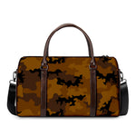 Dark Brown Camouflage Print Duffle Bag