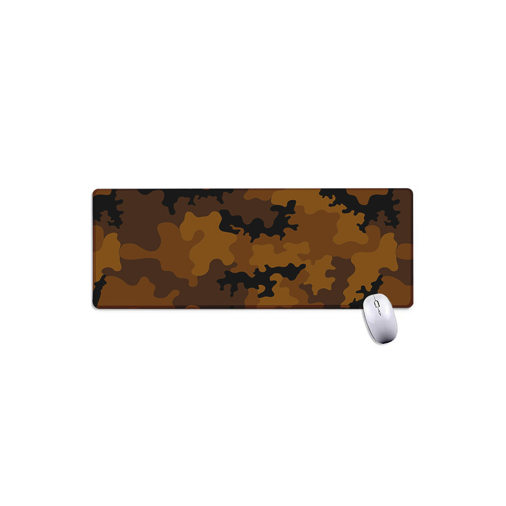 Dark Brown Camouflage Print Extended Mouse Pad