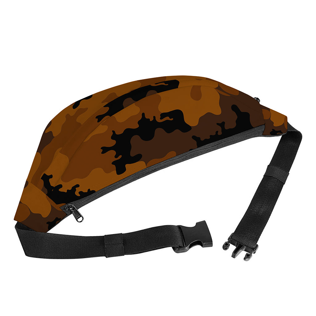 Dark Brown Camouflage Print Fanny Pack