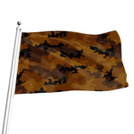 Dark Brown Camouflage Print Flag