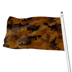 Dark Brown Camouflage Print Flag