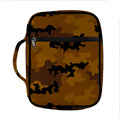 Dark Brown Camouflage Print Front Pocket Bible Bag