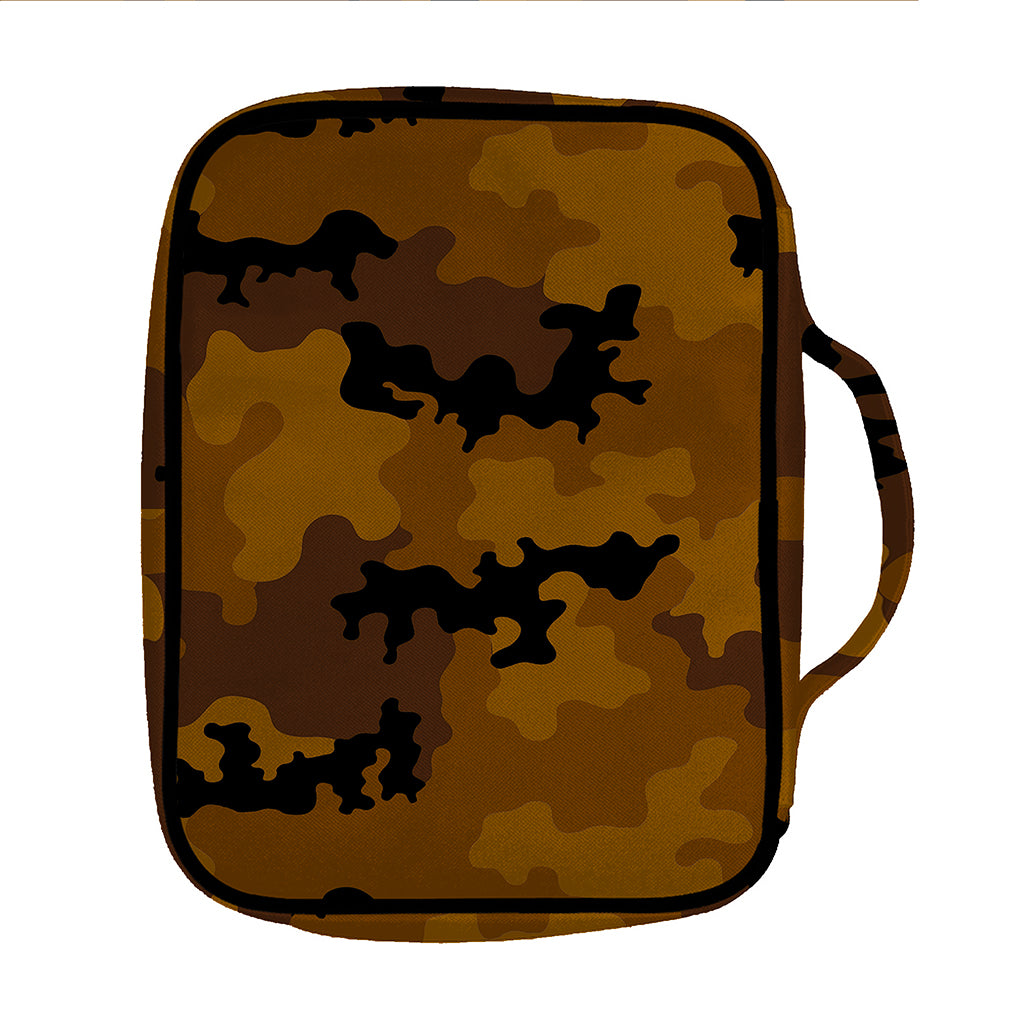Dark Brown Camouflage Print Front Pocket Bible Bag