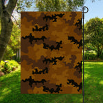 Dark Brown Camouflage Print Garden Flag