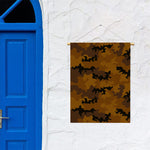 Dark Brown Camouflage Print Garden Flag