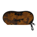 Dark Brown Camouflage Print Glasses Case