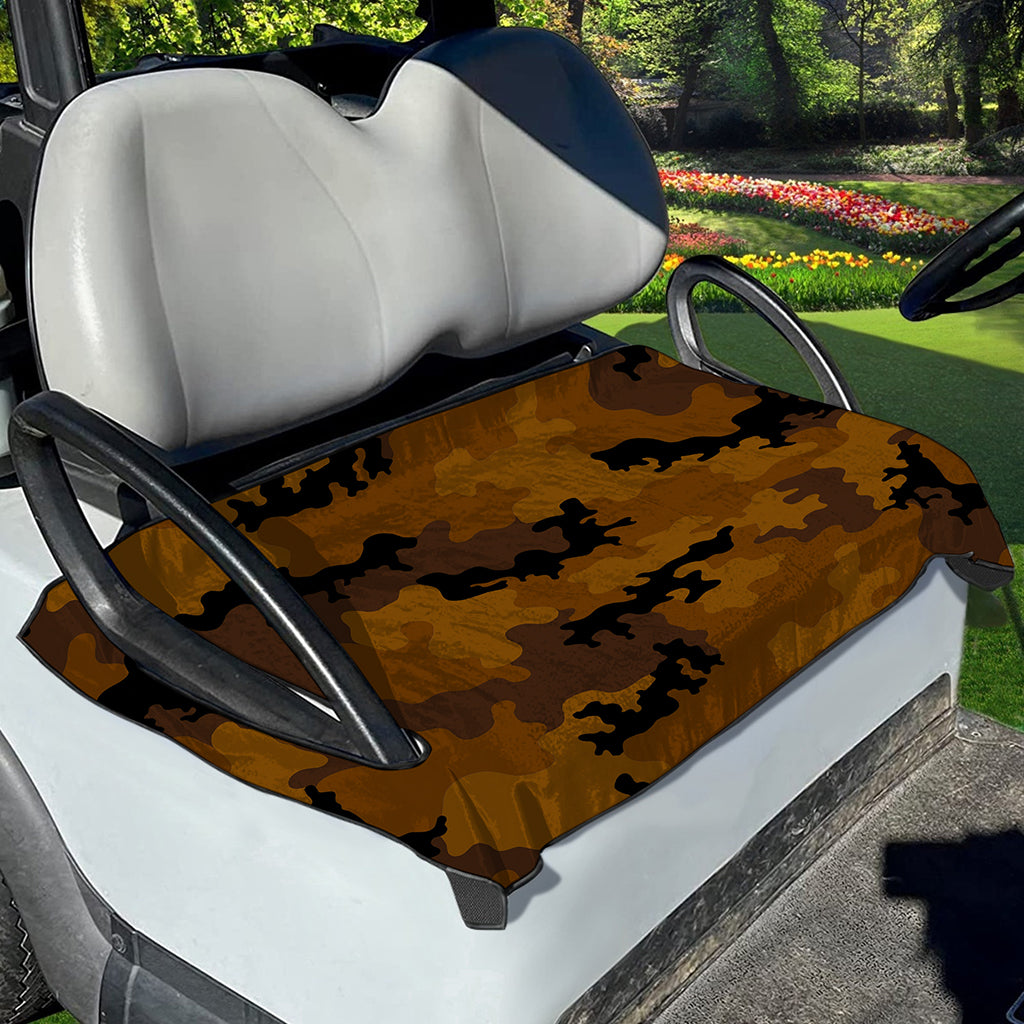 Dark Brown Camouflage Print Golf Cart Seat Cover