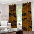 Dark Brown Camouflage Print Grommet Curtains
