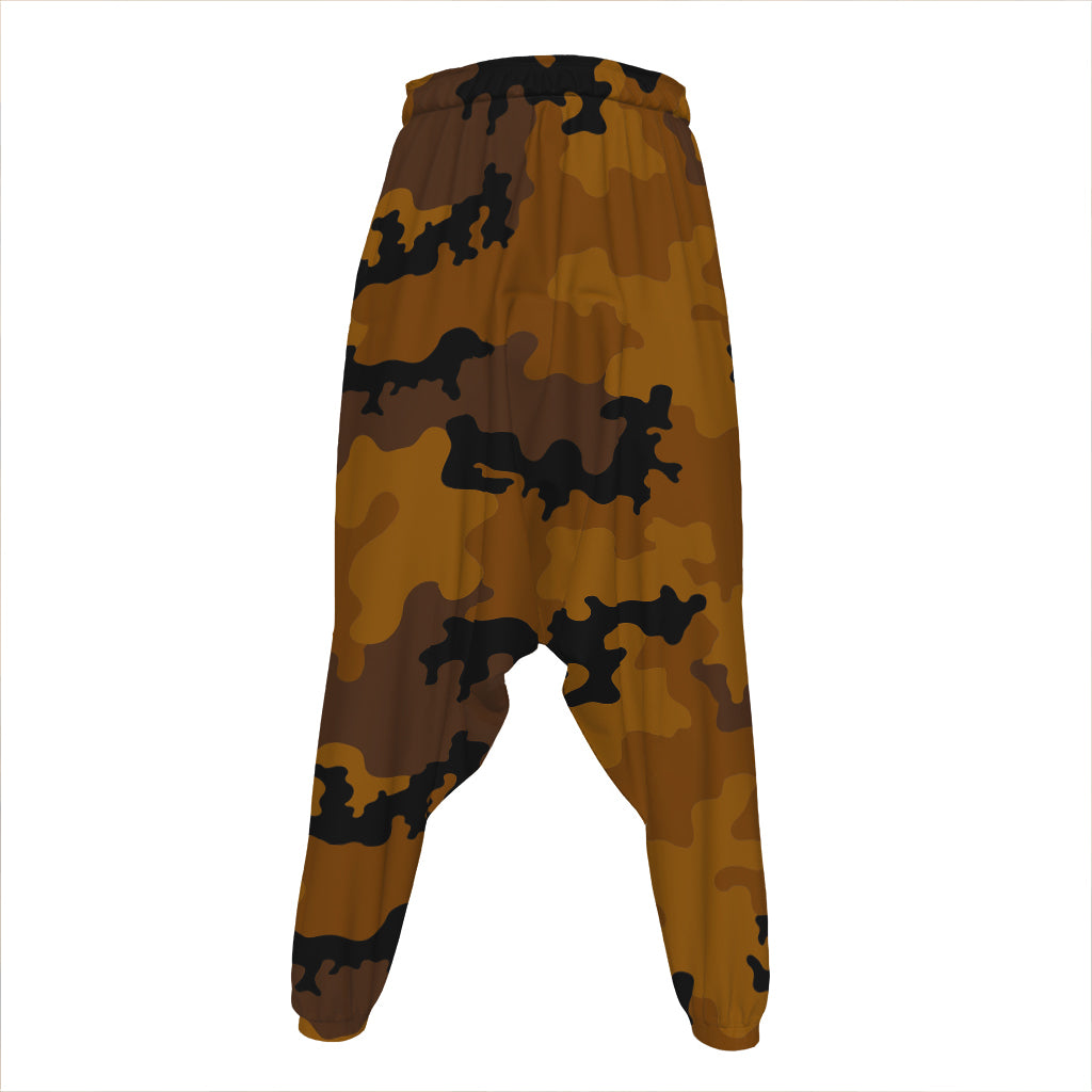 Dark Brown Camouflage Print Hammer Pants