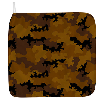 Dark Brown Camouflage Print Hand Towel