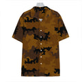 Dark Brown Camouflage Print Hawaiian Shirt