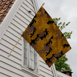 Dark Brown Camouflage Print House Flag
