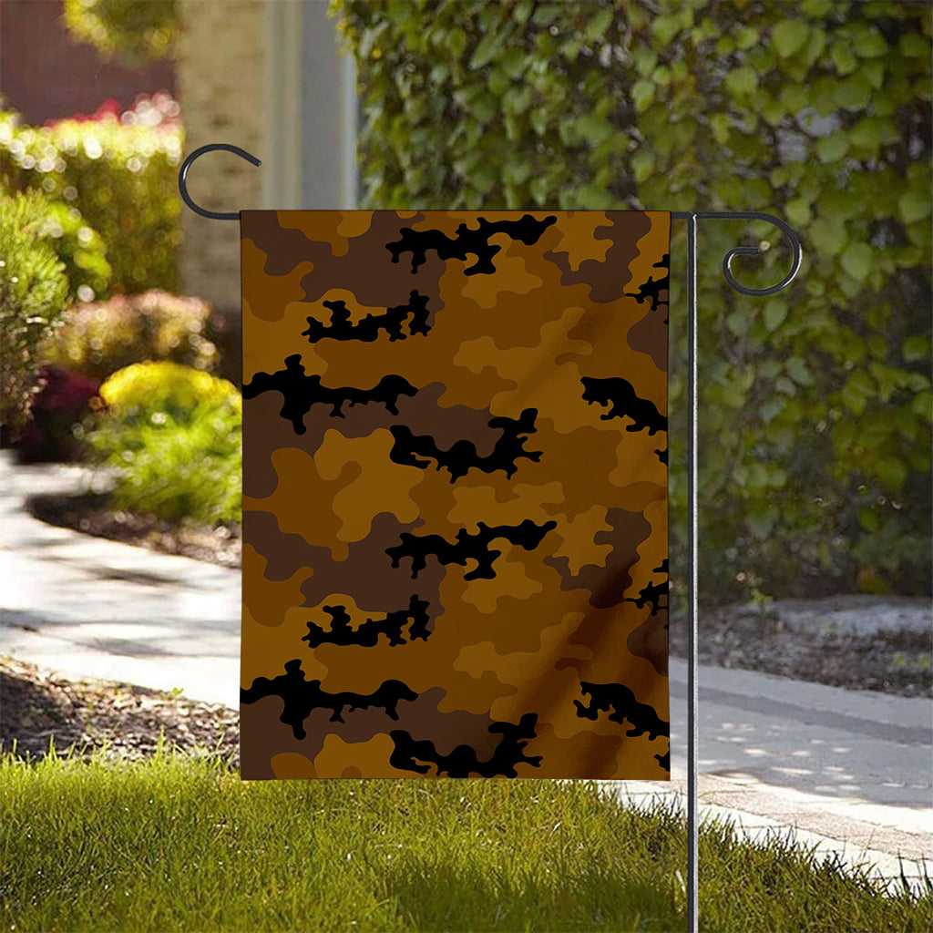 Dark Brown Camouflage Print House Flag