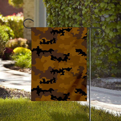 Dark Brown Camouflage Print House Flag