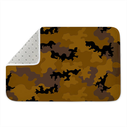 Dark Brown Camouflage Print Indoor Door Mat