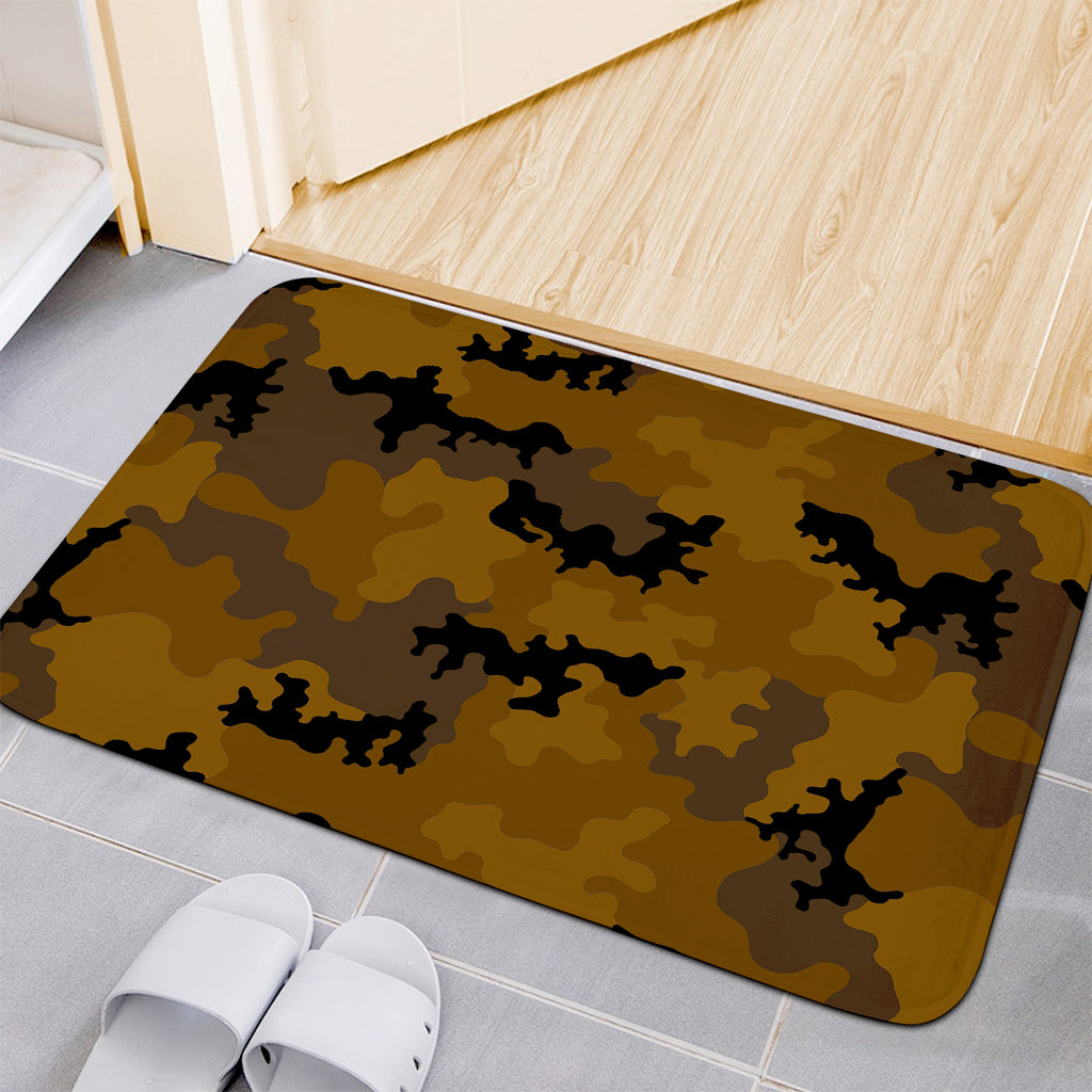 Dark Brown Camouflage Print Indoor Door Mat